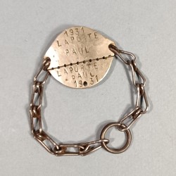 PLAQUE D'IDENTITE MILITAIRE TROUPE MODELE 1918 LAPORTE PAUL CLASSE 1931 MATRICULE 3257 A MONTPELLIER